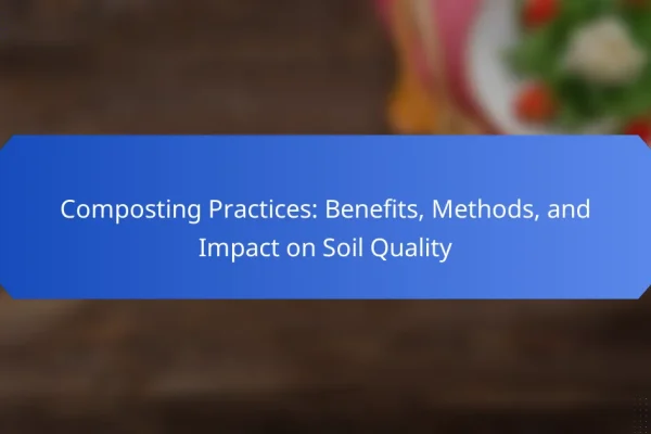 Composting Practices: Benefits, Methods, and Impact on Soil Quality