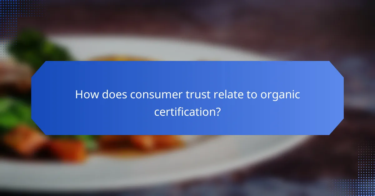 How does consumer trust relate to organic certification?