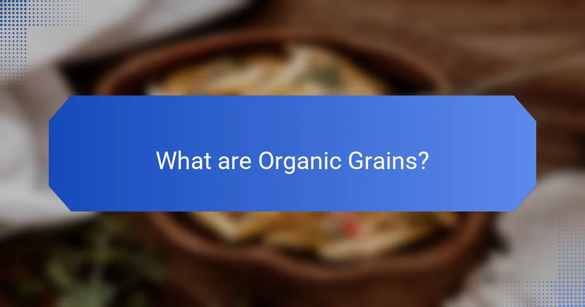 What are Organic Grains?