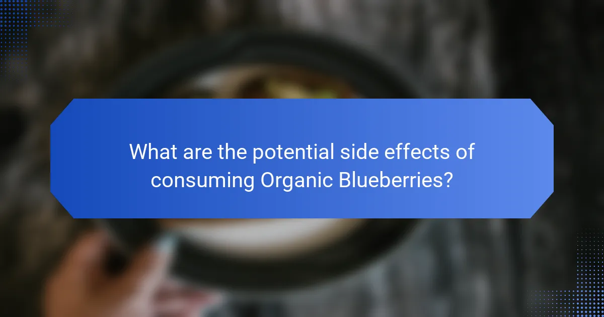 What are the potential side effects of consuming Organic Blueberries?