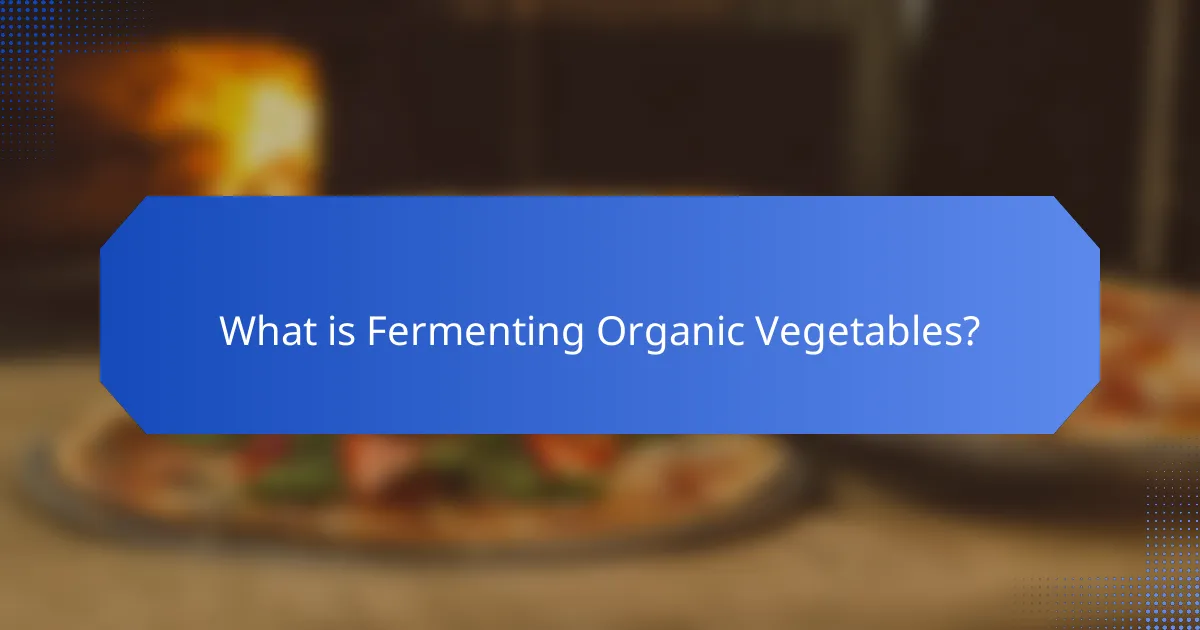 What is Fermenting Organic Vegetables?