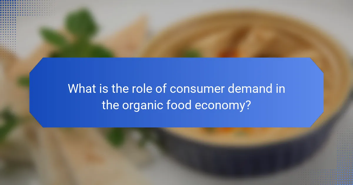 What is the role of consumer demand in the organic food economy?