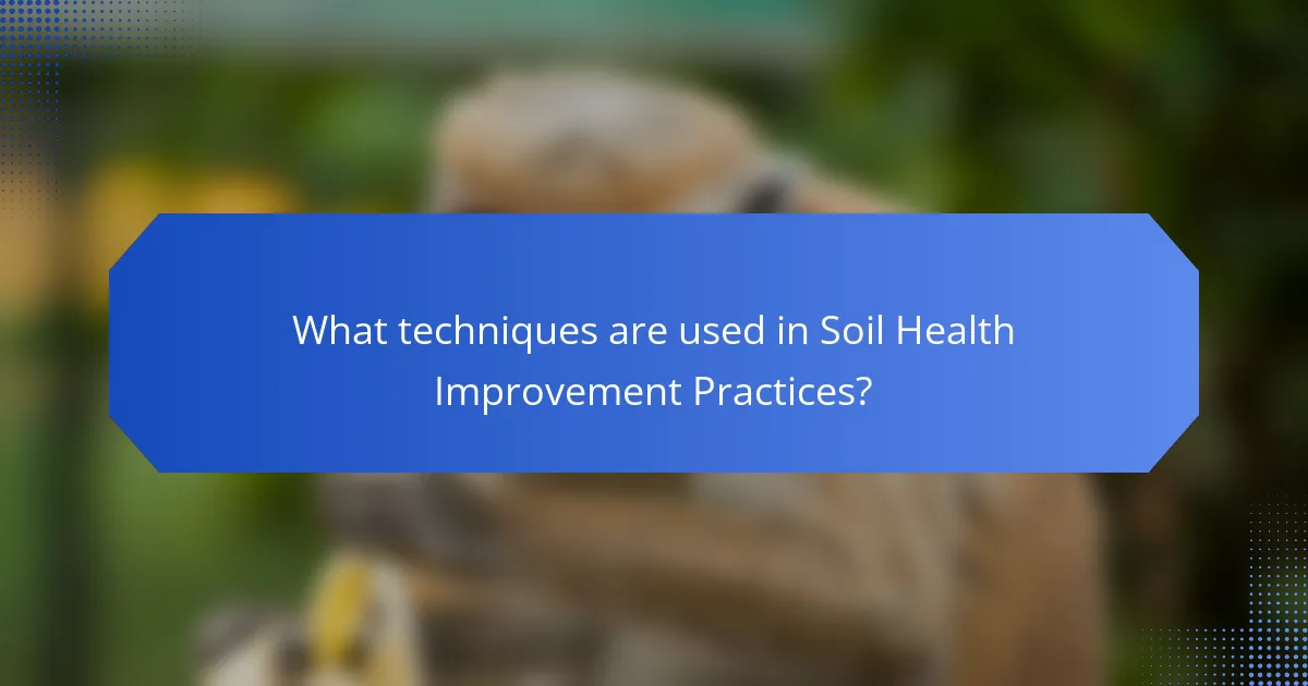 What techniques are used in Soil Health Improvement Practices?